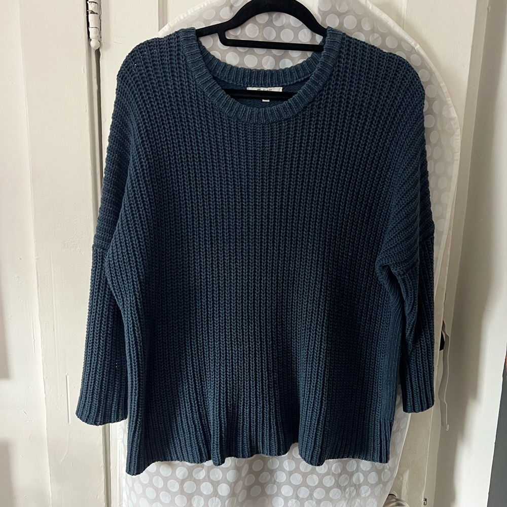 Madewell Deep Blue Crew Neck Sweater M